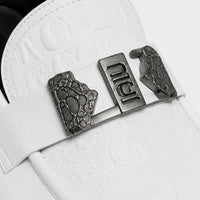 Noble Chaussure Mocassin Homme Blanc Mocassin Compensé En Cuir Blanc Pour Homme
