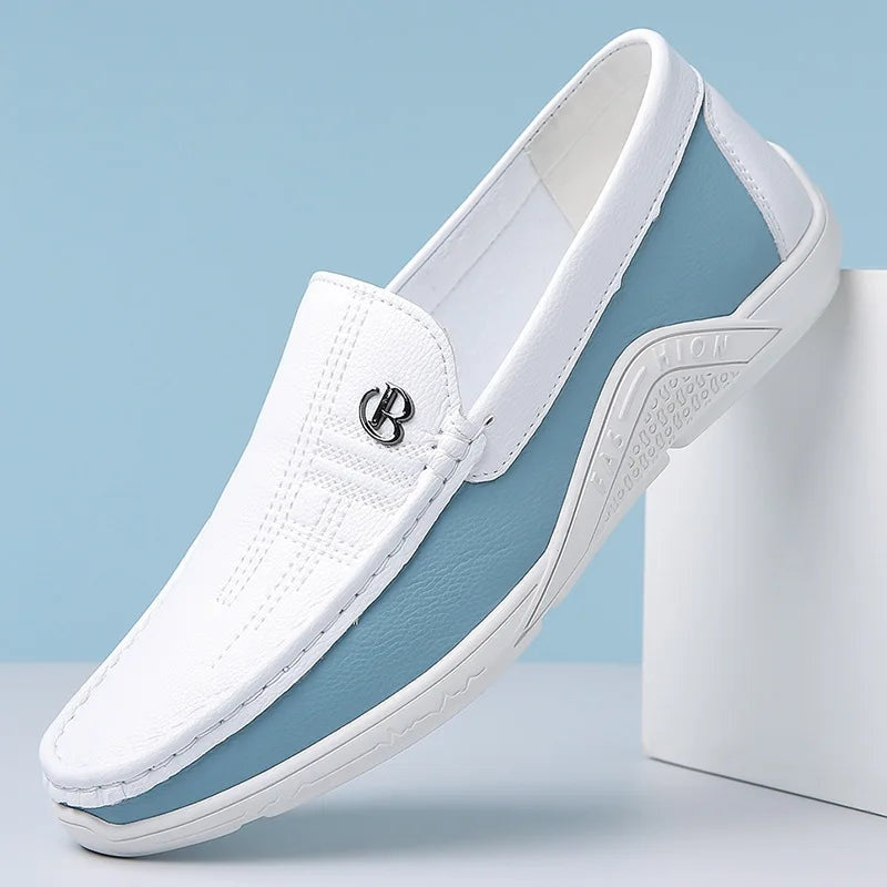 Noble Chaussure Mocassin Homme Blanc Mocassin Homme Luxe Italien Blanc