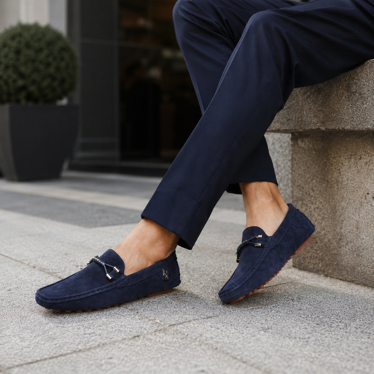 Noble Chaussure Mocassin Homme Bleu Marine Mocassin Bleu Luxe