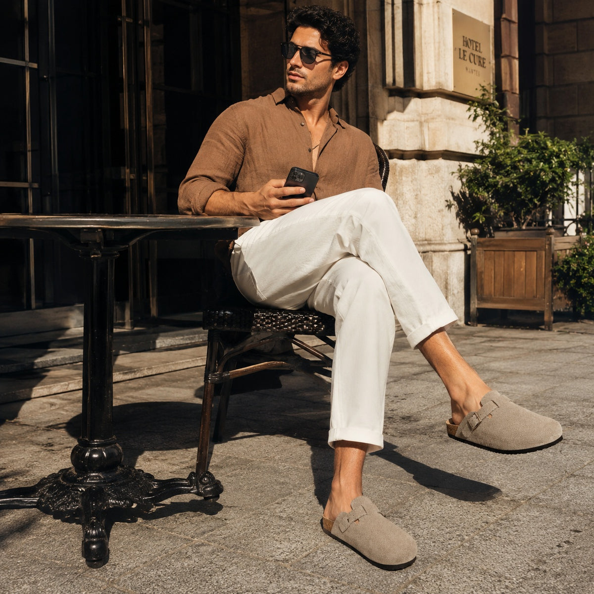 Noble Chaussure Mocassin Homme Cuir Italienne Sandale Cuir Homme Luxe