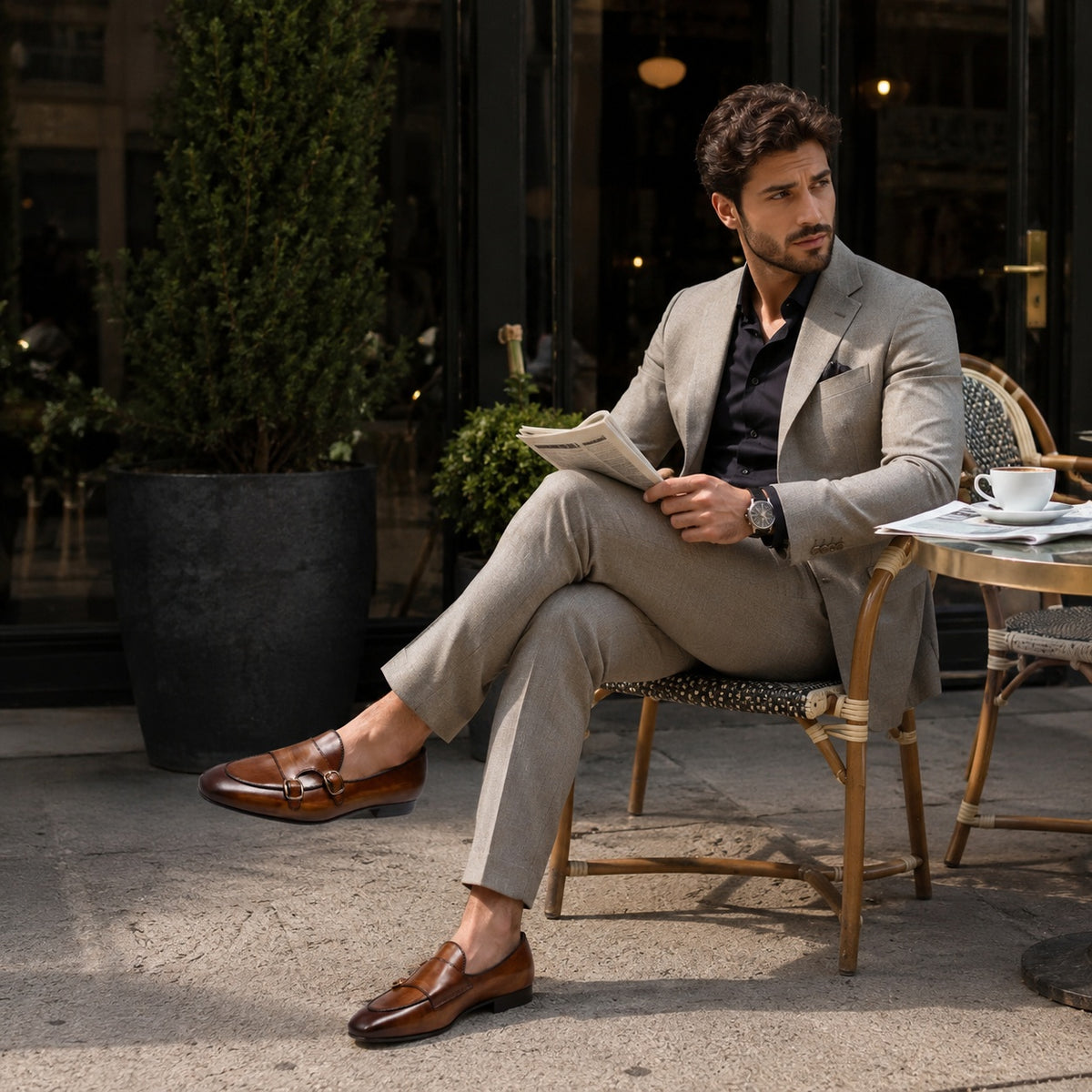 Noble Chaussure Mocassin Homme Cuir Mocassin À Boucle Homme
