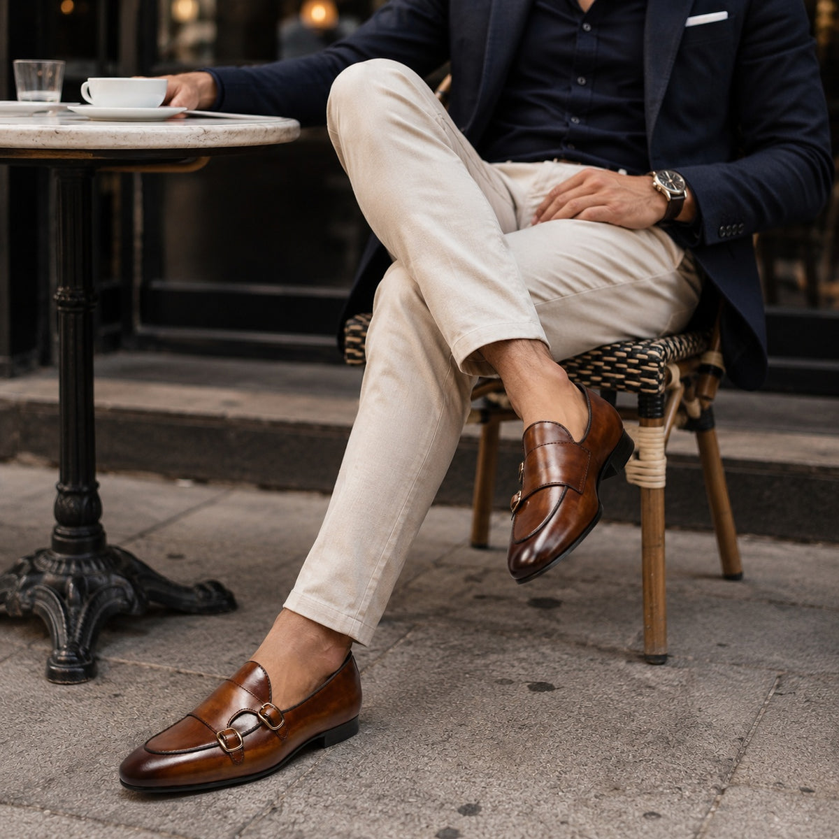 Noble Chaussure Mocassin Homme Cuir Mocassin À Boucle Homme