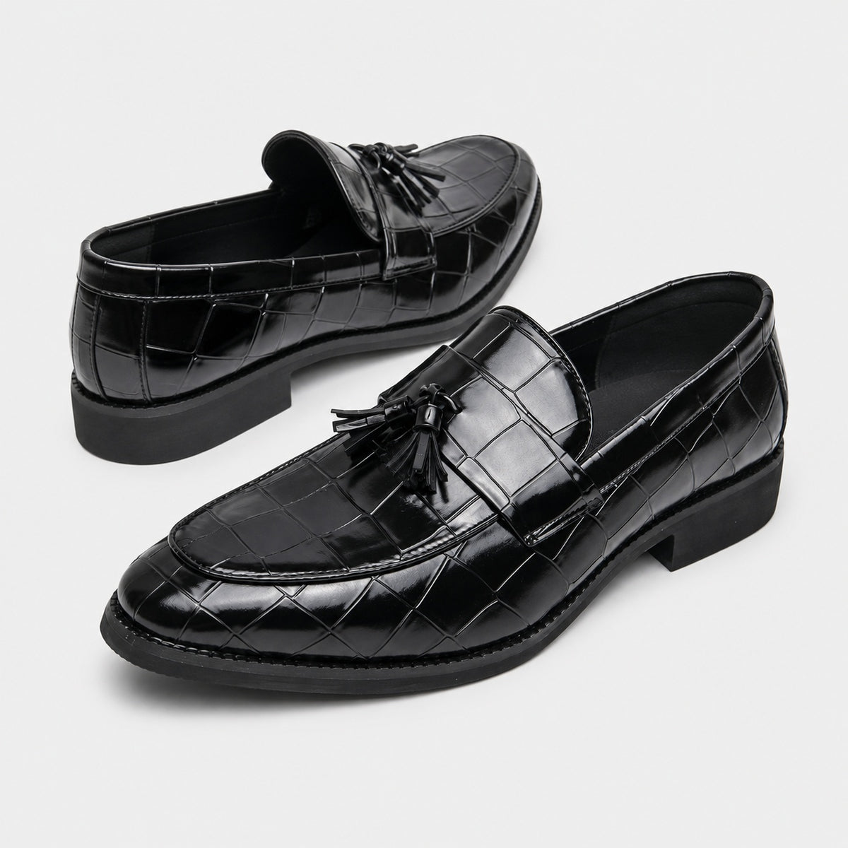 Noble Chaussure Mocassin Homme Cuir Mocassin Cuir Homme Noir Vernis