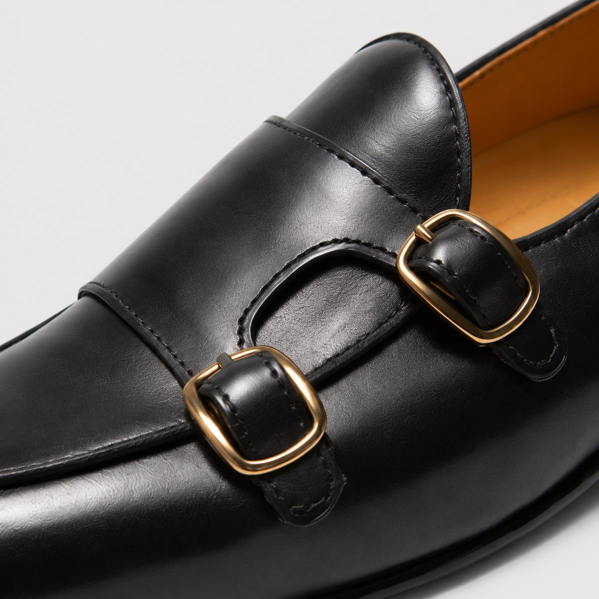 Noble Chaussure Mocassin Homme Cuir Mocassin Double Boucle Homme