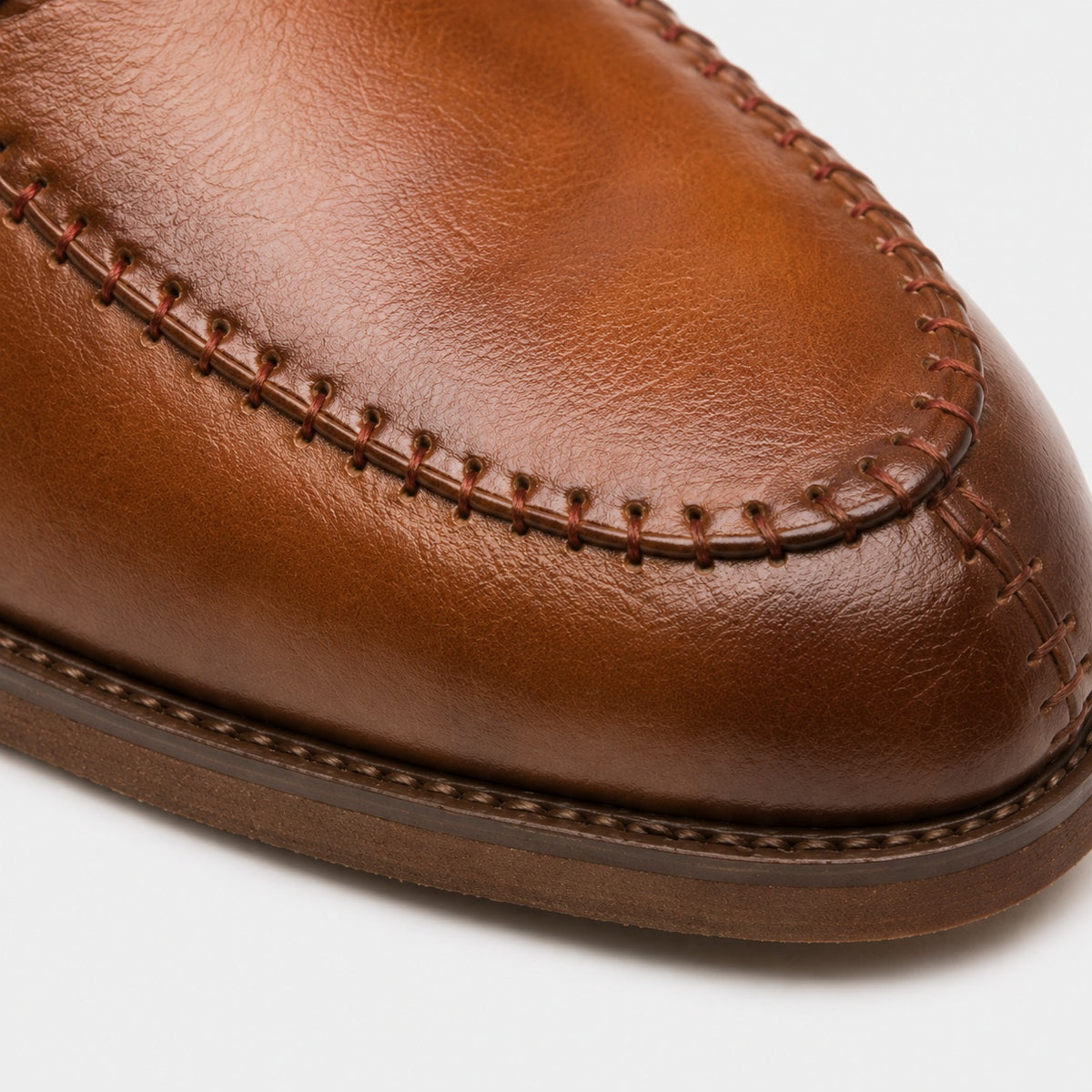 Noble Chaussure Mocassin Homme Cuir Mocassin En Cuir Marron Clair Vernis À Talon