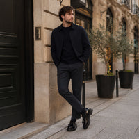 Noble Chaussure Mocassin Homme Cuir Mocassin En Cuir Noir Plateforme Vernis