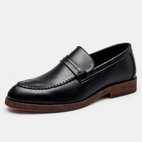 Noble Chaussure Mocassin Homme Cuir Mocassin En Cuir Noir Vernis À Talon
