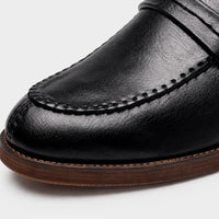 Noble Chaussure Mocassin Homme Cuir Mocassin En Cuir Noir Vernis À Talon
