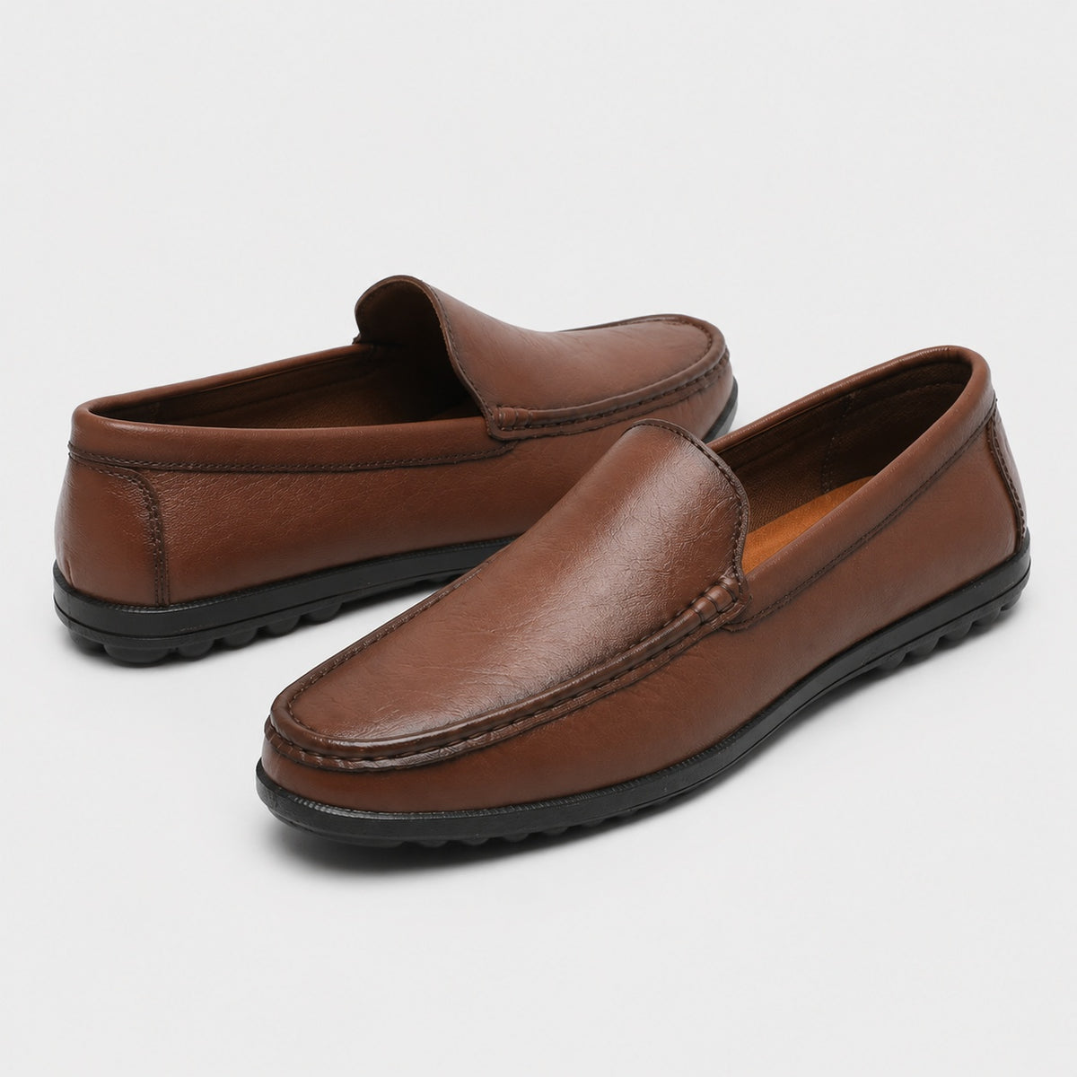 Noble Chaussure Mocassin Homme Cuir Mocassin En Cuir Véritable Marron Pour Bateau Homme