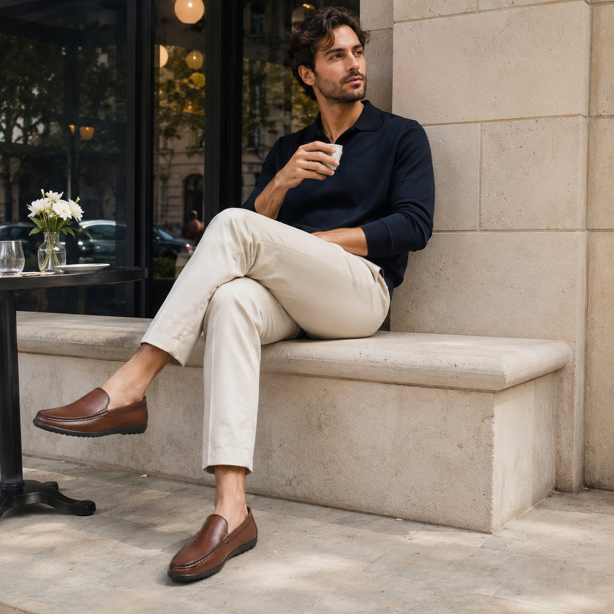 Noble Chaussure Mocassin Homme Cuir Mocassin En Cuir Véritable Marron Pour Bateau Homme
