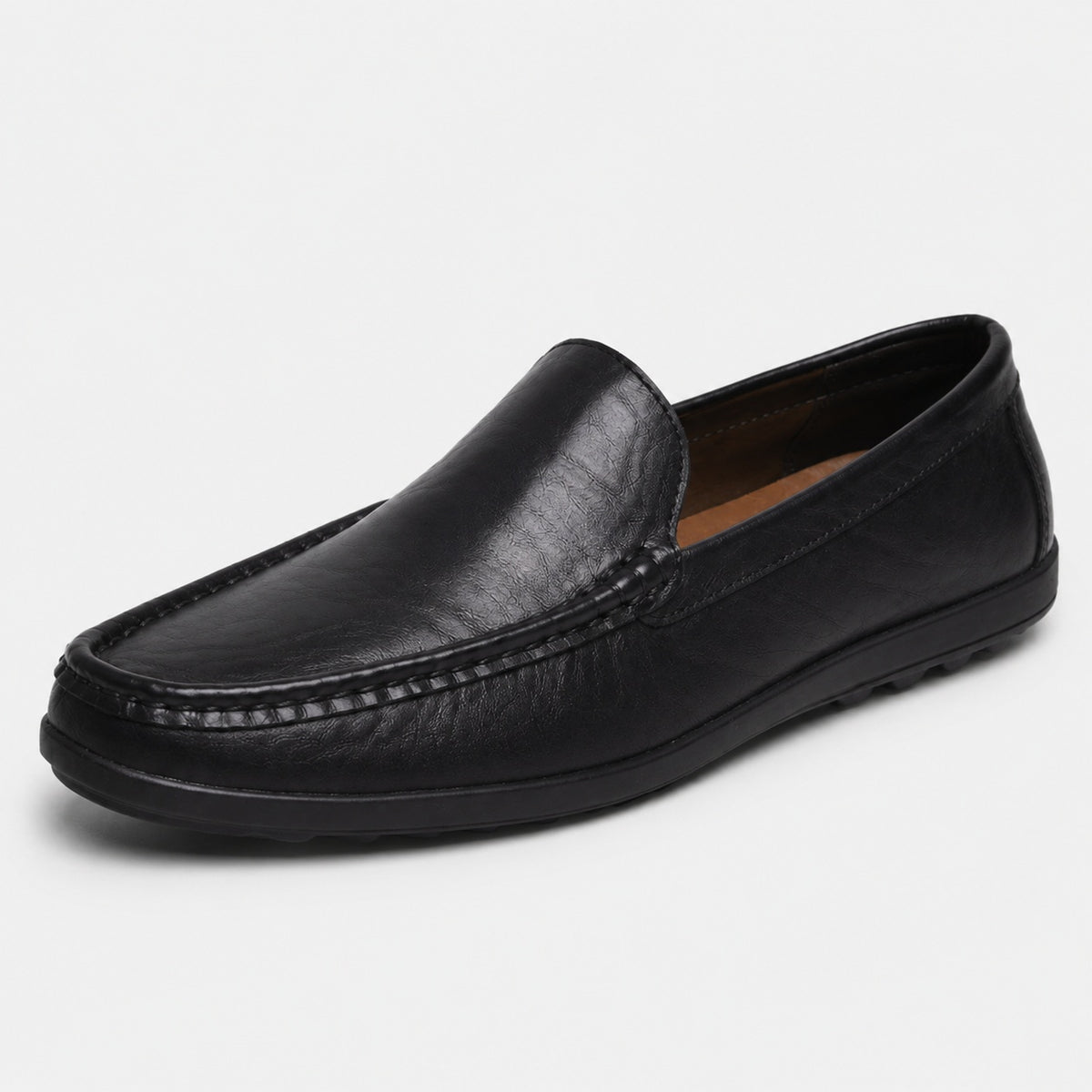 Noble Chaussure Mocassin Homme Cuir Mocassin En Cuir Véritable Noir Pour Bateau Homme