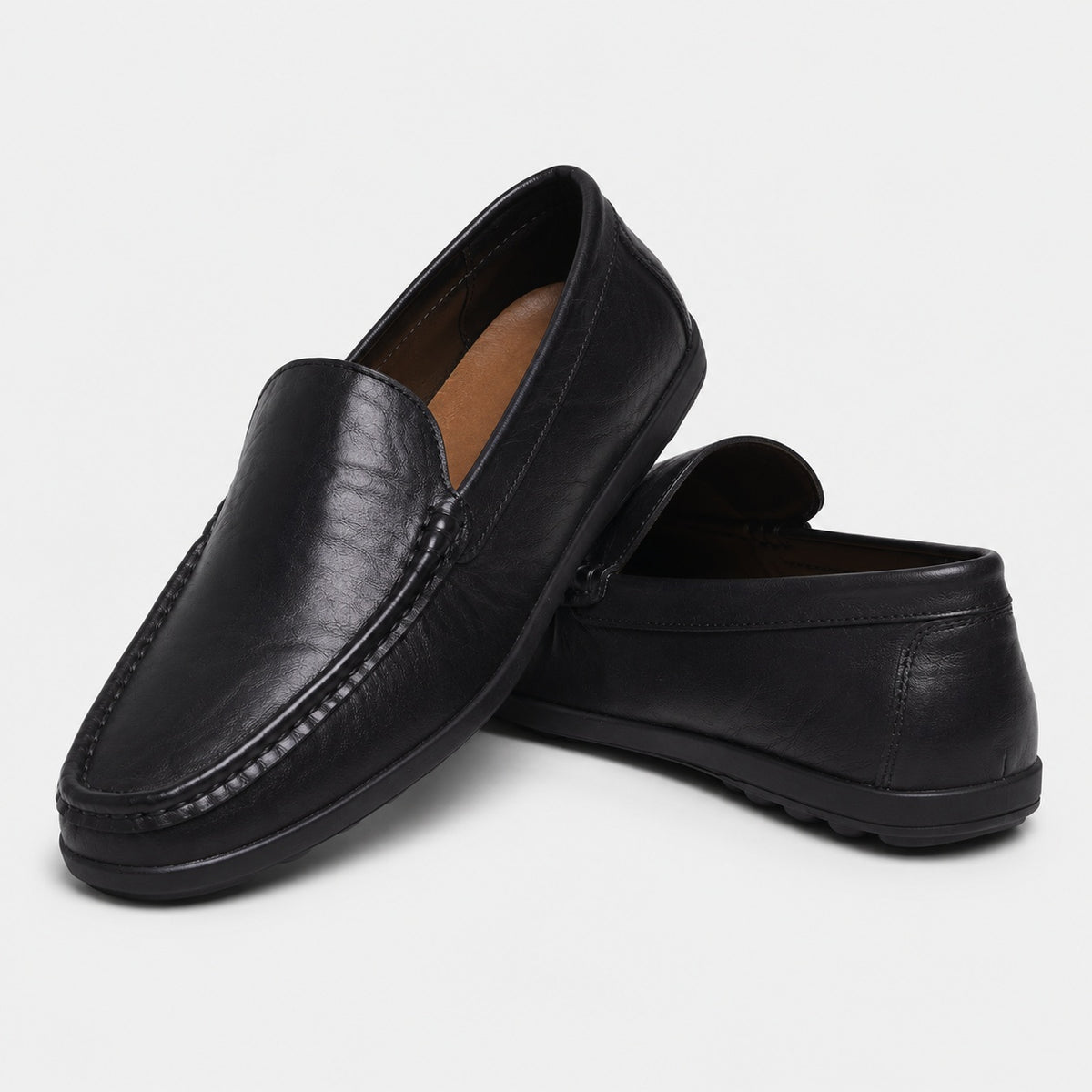 Noble Chaussure Mocassin Homme Cuir Mocassin En Cuir Véritable Noir Pour Bateau Homme