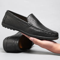 Noble Chaussure Mocassin Homme Cuir Mocassin En Cuir Véritable Noir Pour Bateau Homme