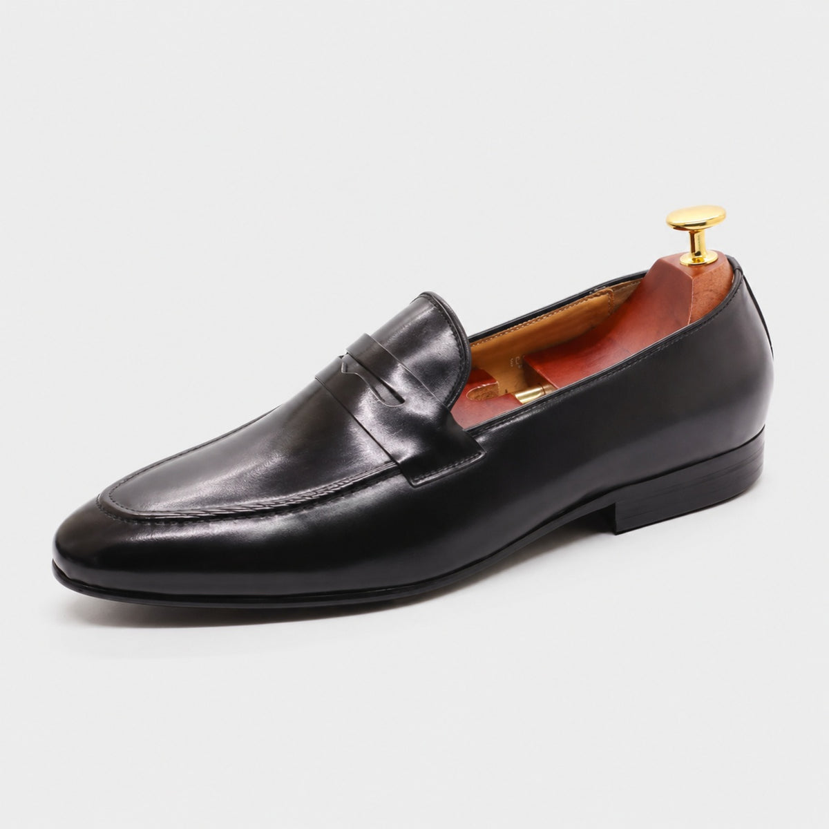 Noble Chaussure Mocassin Homme Cuir Mocassin En Cuir Vernis Noir Talon Homme