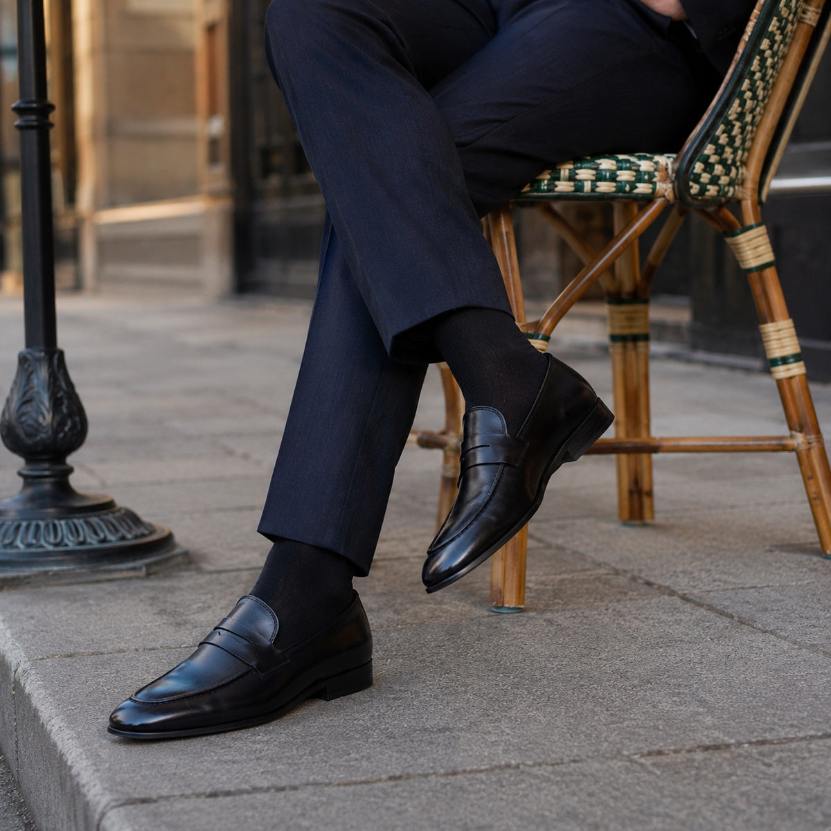 Noble Chaussure Mocassin Homme Cuir Mocassin En Cuir Vernis Noir Talon Homme