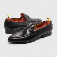 Noble Chaussure Mocassin Homme Cuir Mocassin En Cuir Vernis Noir Talon Homme