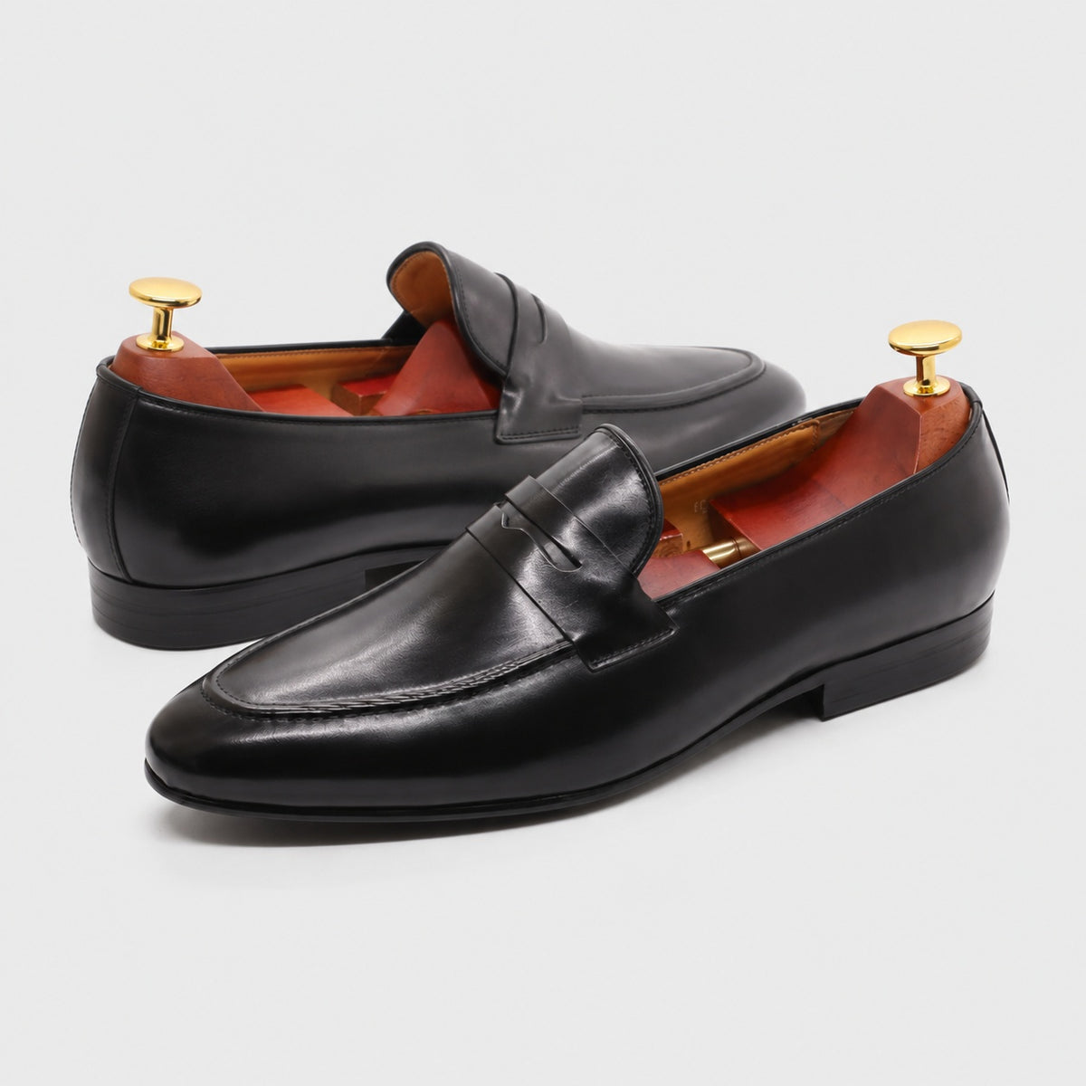 Noble Chaussure Mocassin Homme Cuir Mocassin En Cuir Vernis Noir Talon Homme
