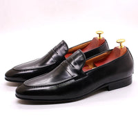 Noble Chaussure Mocassin Homme Cuir Mocassin En Cuir Vernis Noir Talon Homme