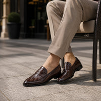Noble Chaussure Mocassin Homme Cuir Mocassin Homme Crocodile