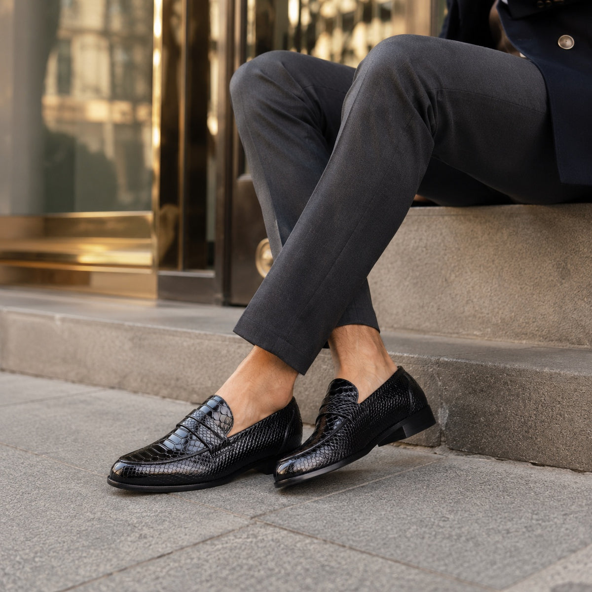 Noble Chaussure Mocassin Homme Cuir Mocassin Homme Cuir Crocodile