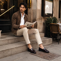 Noble Chaussure Mocassin Homme Cuir Mocassin Homme Cuir Marron Vernis À Talon