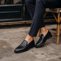 Noble Chaussure Mocassin Homme Cuir Mocassin Homme Cuir Noir Talon