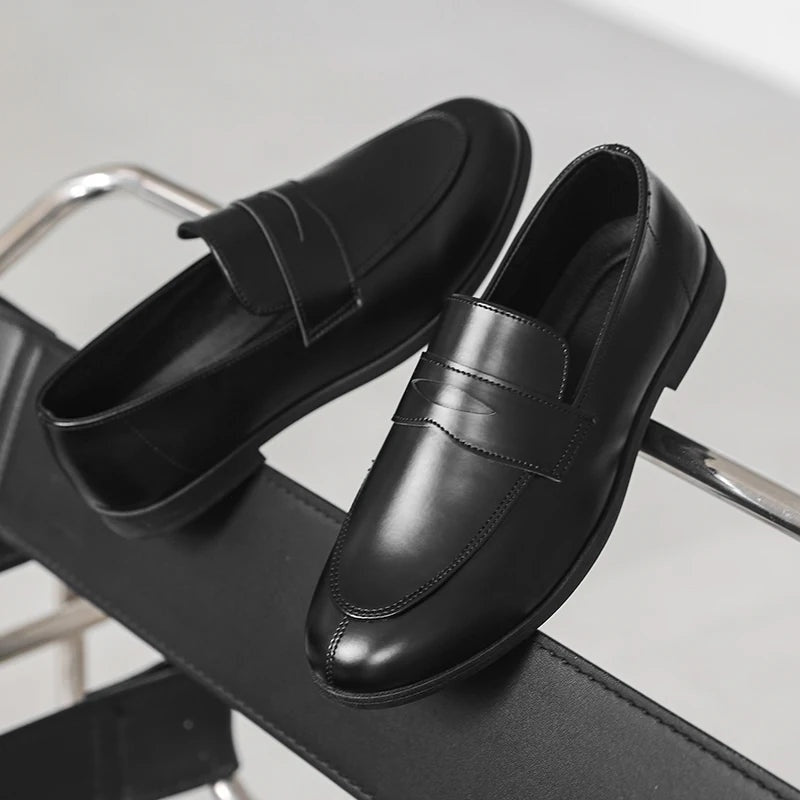 Noble Chaussure Mocassin Homme Cuir Mocassin Homme Cuir Noir Talon