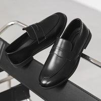 Noble Chaussure Mocassin Homme Cuir Mocassin Homme Cuir Noir Talon