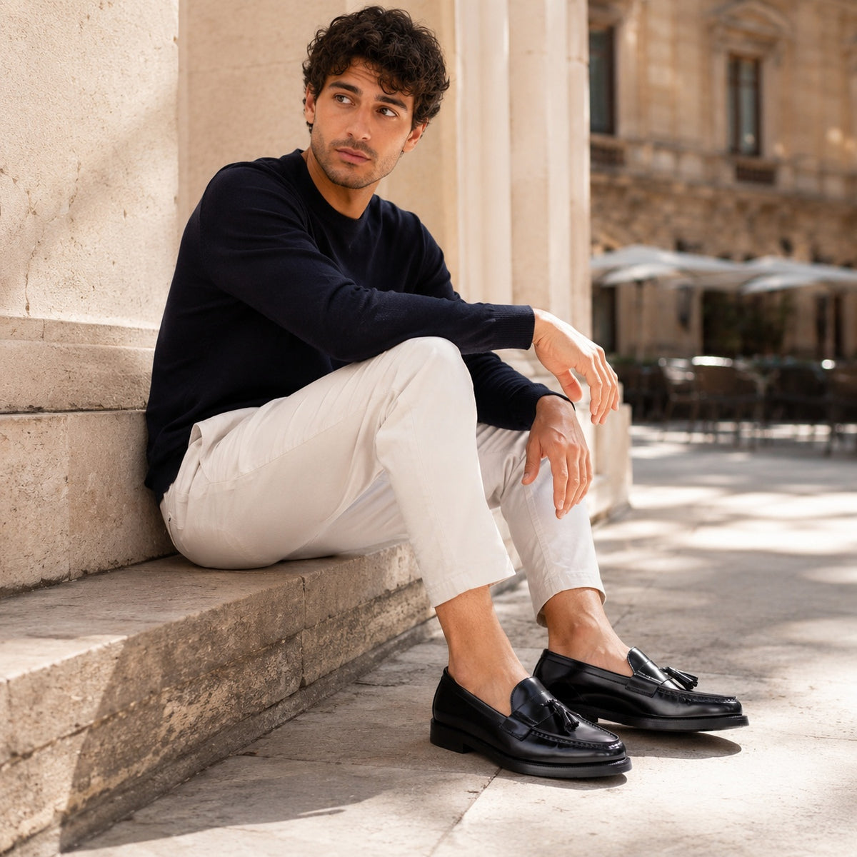 Noble Chaussure Mocassin Homme Cuir Mocassin Homme Cuir Noir Vernis À Talon