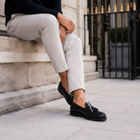 Noble Chaussure Mocassin Homme Cuir Mocassin Homme Cuir Noir Vernis À Talon