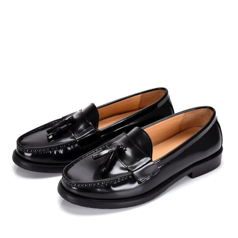Noble Chaussure Mocassin Homme Cuir Mocassin Homme Cuir Noir Vernis À Talon