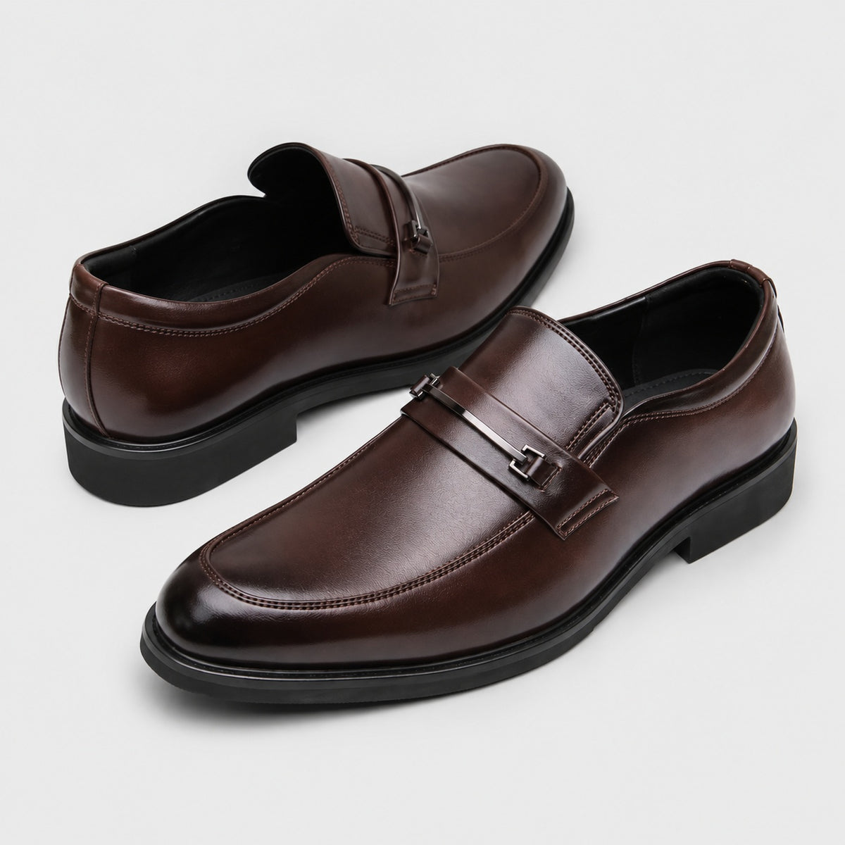 Noble Chaussure Mocassin Homme Cuir Mocassin Homme Habillé En Cuir Véritable Marron