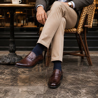 Noble Chaussure Mocassin Homme Cuir Mocassin Homme Habillé En Cuir Véritable Marron