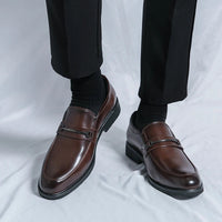 Noble Chaussure Mocassin Homme Cuir Mocassin Homme Habillé En Cuir Véritable Marron