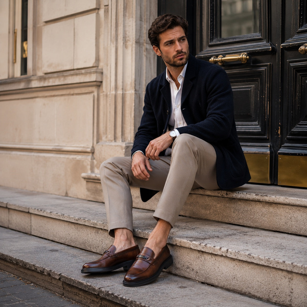 Noble Chaussure Mocassin Homme Cuir Mocassin Marron Homme Cuir