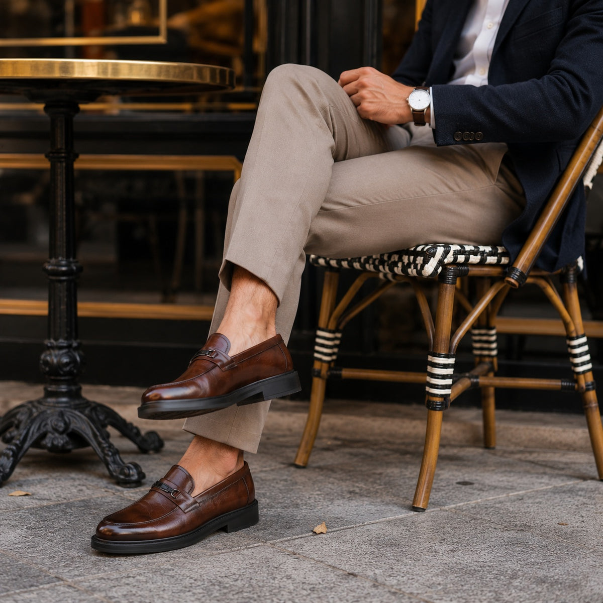 Noble Chaussure Mocassin Homme Cuir Mocassin Marron Homme Cuir
