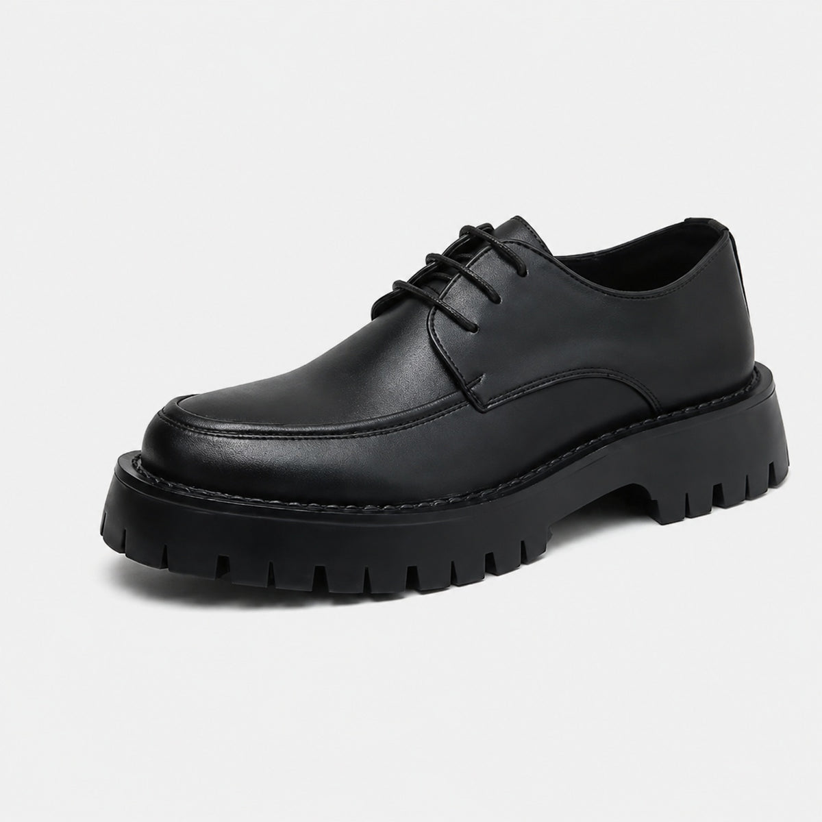 Noble Chaussure Mocassin Homme Cuir Mocassin Plateforme En Cuir Noir Mat Pour Homme