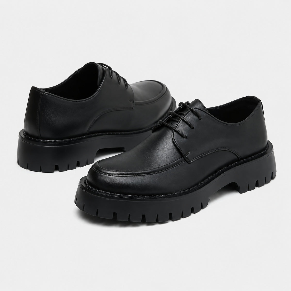 Noble Chaussure Mocassin Homme Cuir Mocassin Plateforme En Cuir Noir Mat Pour Homme