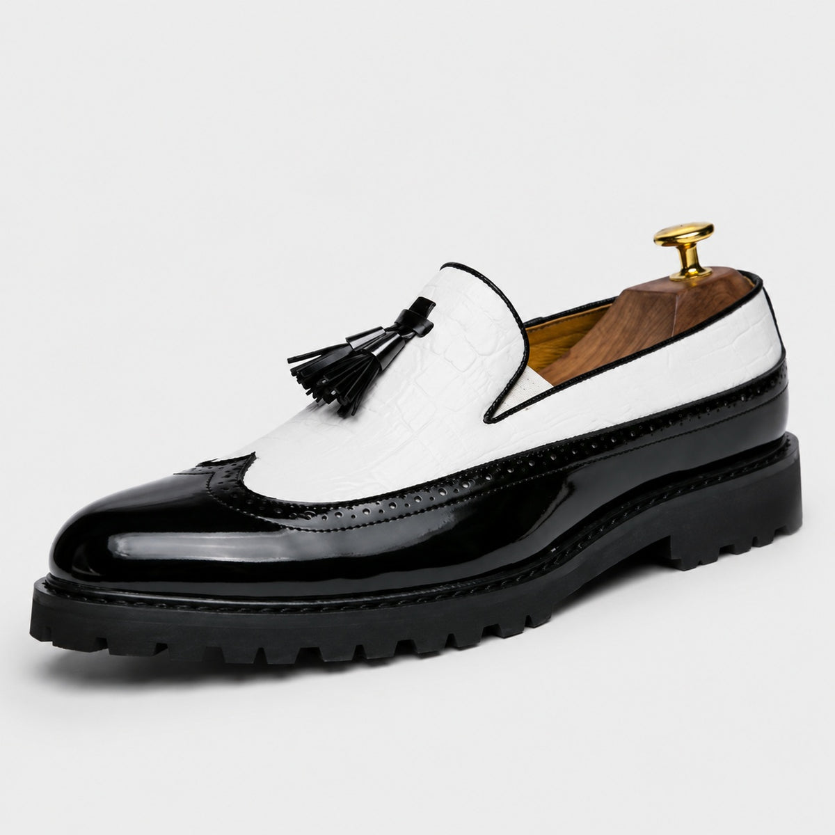 Noble Chaussure Mocassin Homme Cuir Mocassins Formelle Blanc En Cuir Véritable Pour Homme
