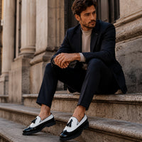 Noble Chaussure Mocassin Homme Cuir Mocassins Formelle Blanc En Cuir Véritable Pour Homme