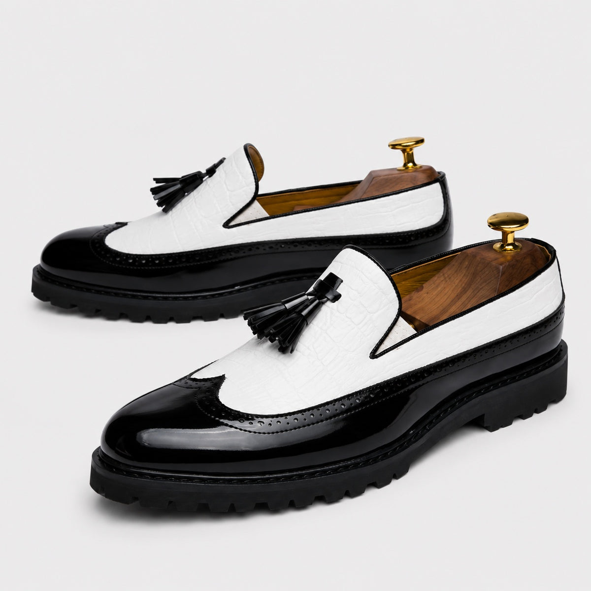 Noble Chaussure Mocassin Homme Cuir Mocassins Formelle Blanc En Cuir Véritable Pour Homme
