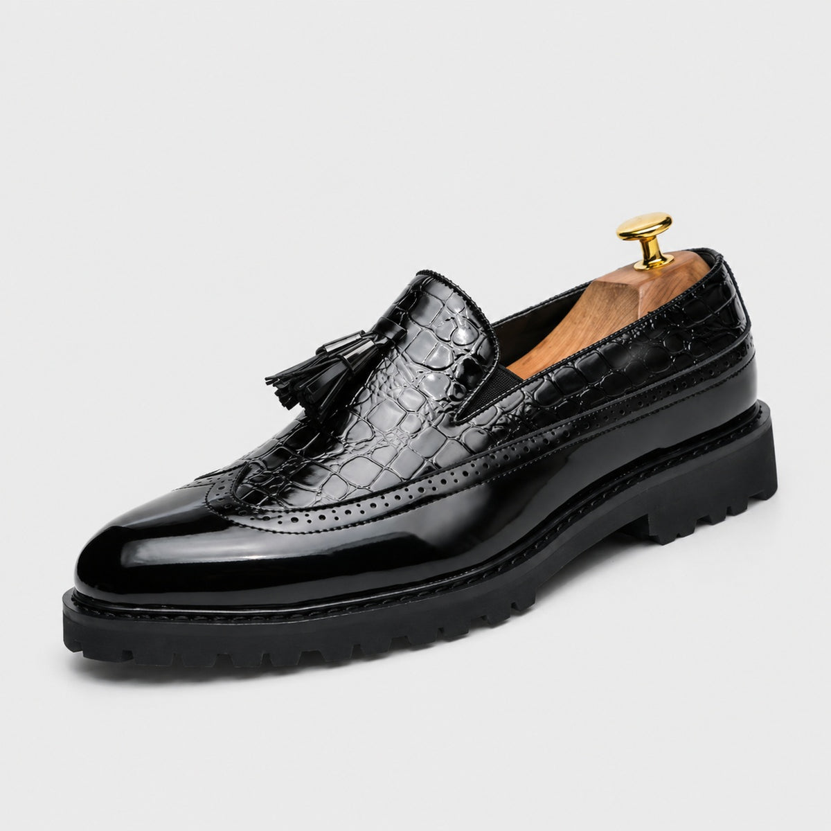 Noble Chaussure Mocassin Homme Cuir Mocassins Formelle Noir En Cuir Véritable Pour Homme