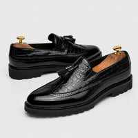 Noble Chaussure Mocassin Homme Cuir Mocassins Formelle Noir En Cuir Véritable Pour Homme