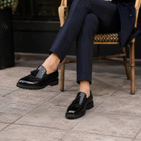 Noble Chaussure Mocassin Homme Cuir Mocassins Formelle Noir En Cuir Véritable Pour Homme