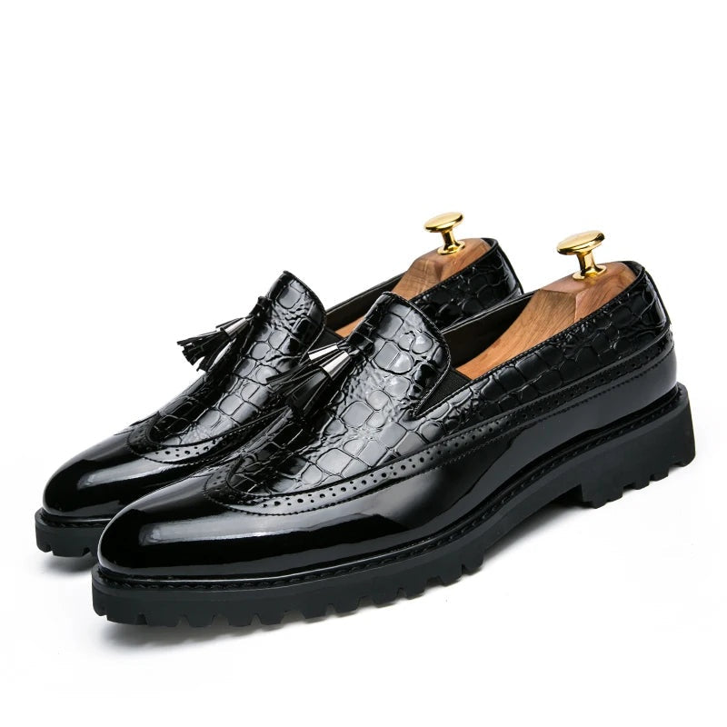 Noble Chaussure Mocassin Homme Cuir Mocassins Formelle Noir En Cuir Véritable Pour Homme
