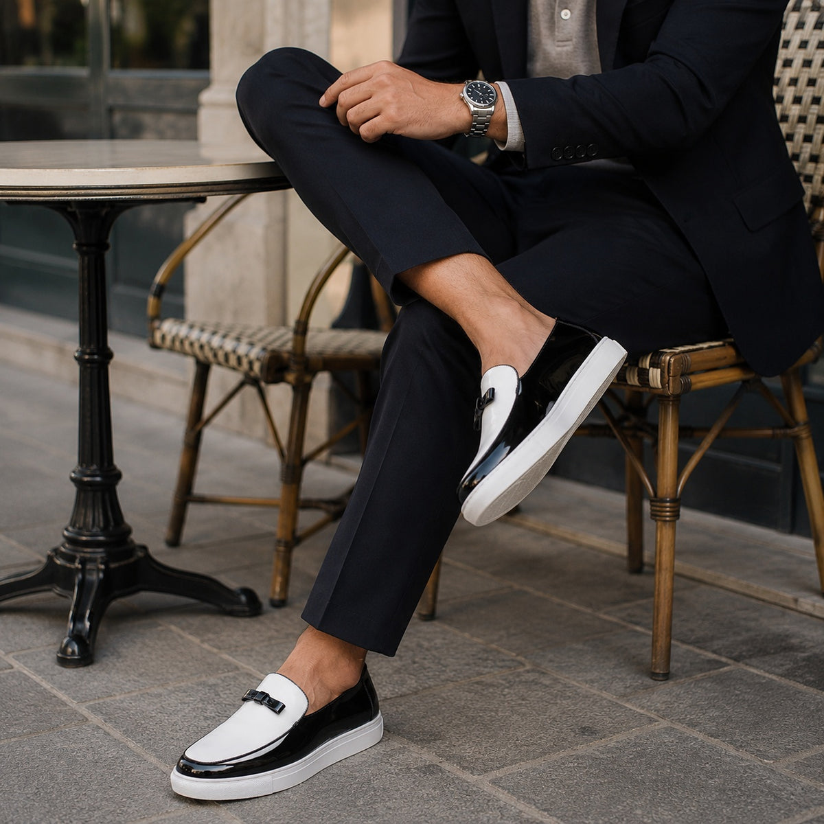 Noble Chaussure Mocassin Homme Cuir Mocassins Homme Moderne en Cuir avec Pompons Blanc