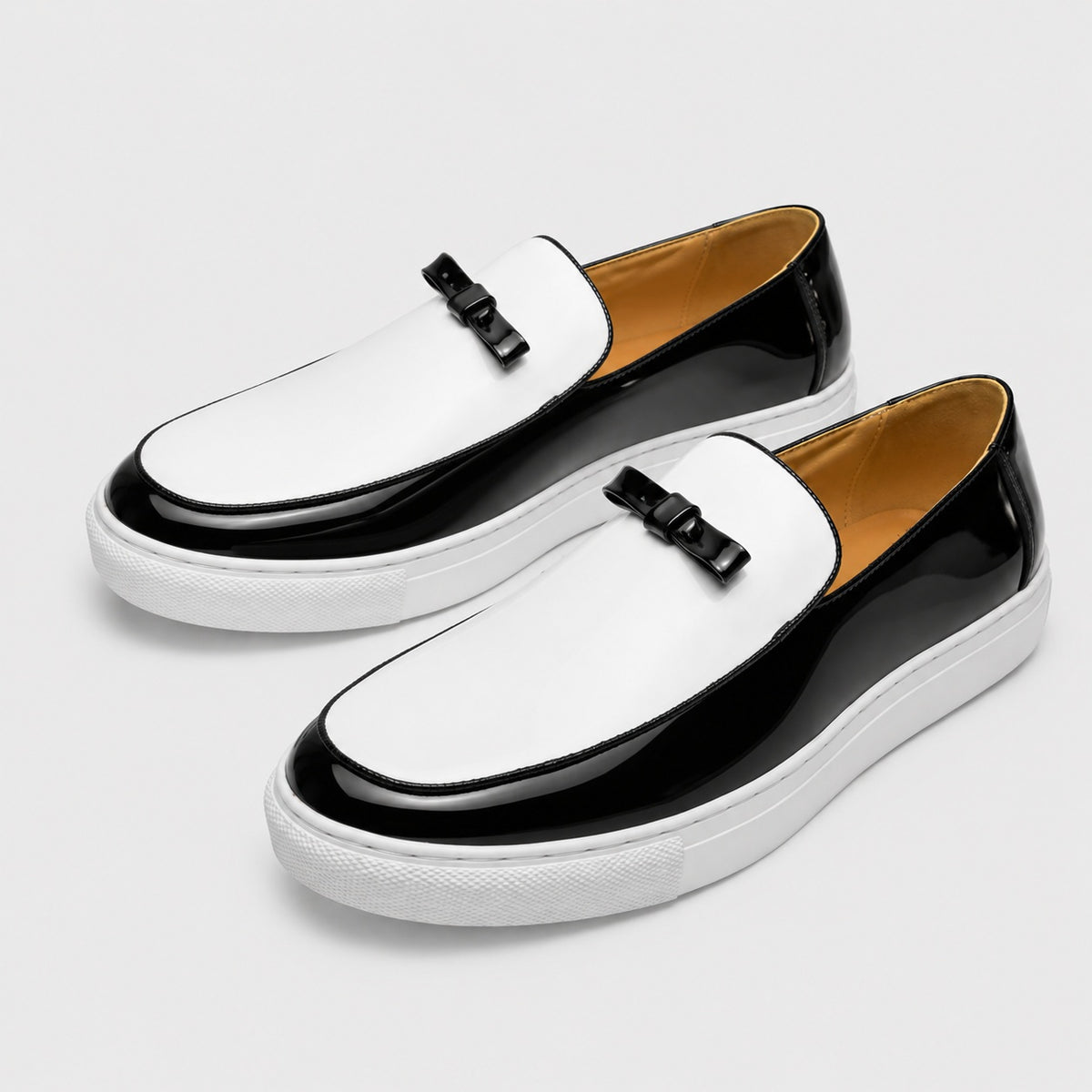 Noble Chaussure Mocassin Homme Cuir Mocassins Homme Moderne en Cuir avec Pompons Blanc