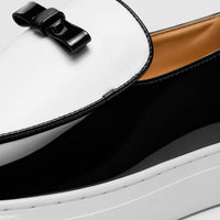 Noble Chaussure Mocassin Homme Cuir Mocassins Homme Moderne en Cuir avec Pompons Blanc