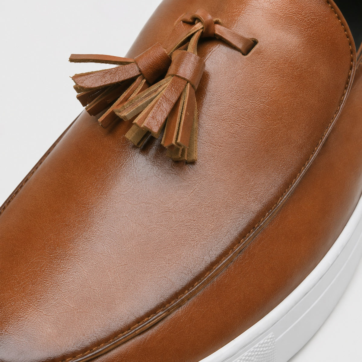 Noble Chaussure Mocassin Homme Cuir Mocassins Homme Moderne en Cuir avec Pompons Marron
