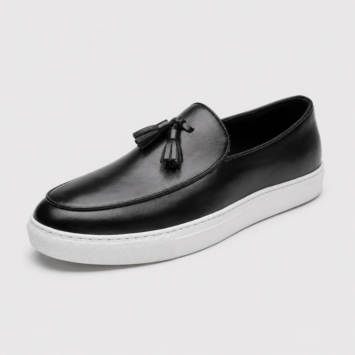 Noble Chaussure Mocassin Homme Cuir Mocassins Homme Moderne en Cuir avec Pompons Noir
